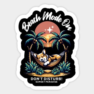 Beach Mode, Summer Fun, Sleep shirt Sticker